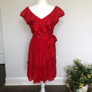 Antonio Melani Red Silk off shoulder Dress
